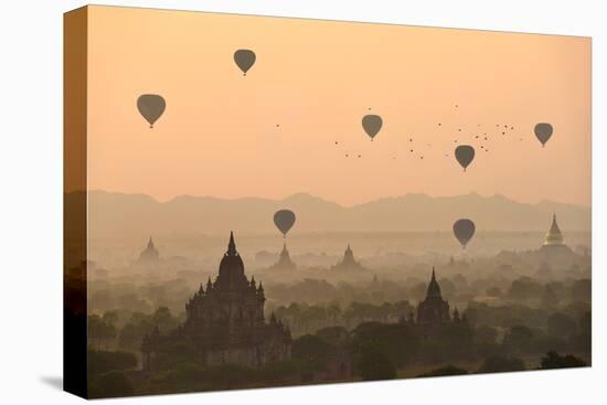 Bagan, balloons flying over ancient temples-Sarawut Intarob-Premier Image Canvas
