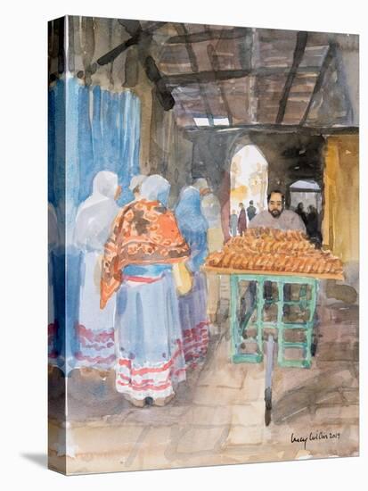 Bagel Seller in the Old City, Jerusalem, 2019 (W/C on Paper)-Lucy Willis-Premier Image Canvas