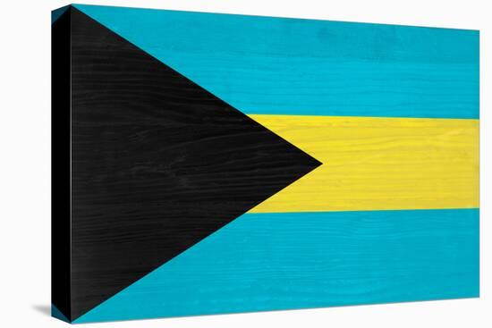 Bahamas Flag Design with Wood Patterning - Flags of the World Series-Philippe Hugonnard-Stretched Canvas