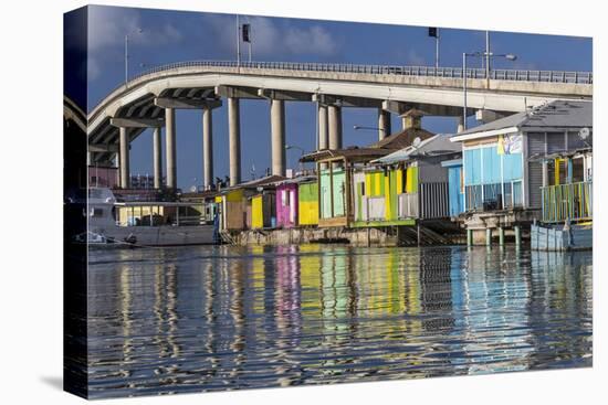 Bahamas, Nassau. Vendors' Shacks in Potters Cove-Don Paulson-Premier Image Canvas