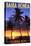 Bahia Honda, Florida Keys - Palms and Sunset-Lantern Press-Stretched Canvas