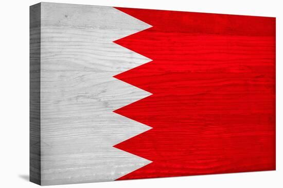 Bahrain Flag Design with Wood Patterning - Flags of the World Series-Philippe Hugonnard-Stretched Canvas