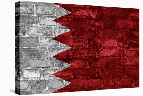 Bahrain Flag Graphic On Wall-simon johnsen-Stretched Canvas