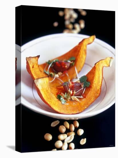 Baked Pumpkin Wedges with Peanut and Garlic Dressing-Jean Cazals-Premier Image Canvas