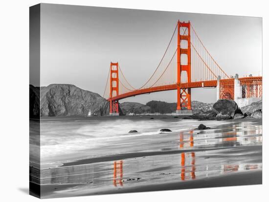 Baker beach and Golden Gate Bridge, San Francisco-null-Stretched Canvas