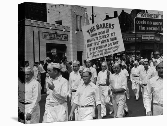 Bakers Union Marching Through the Labor Day Parade-null-Premier Image Canvas