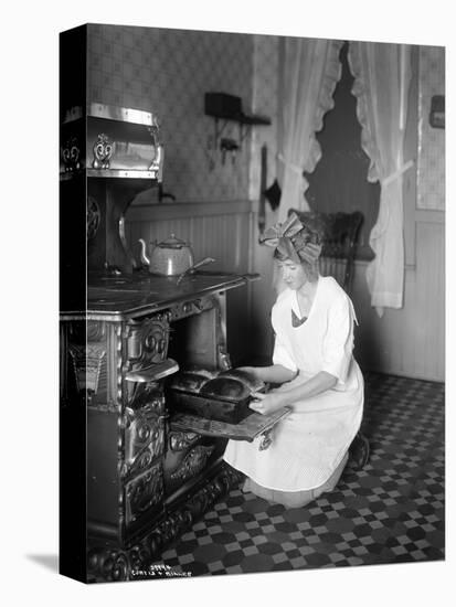 Baking Bread at Home for School Project, ca. 1914-null-Premier Image Canvas