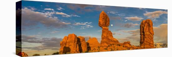 Balanced Rock and full moon, Arches National Park, Utah, USA-Panoramic Images-Premier Image Canvas