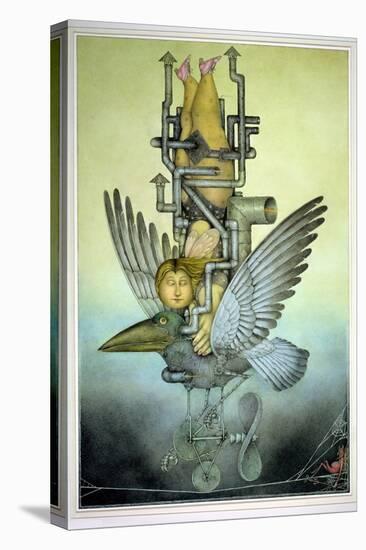 Balancing Girl on Mechanical Bird on Tightrope-Wayne Anderson-Premier Image Canvas