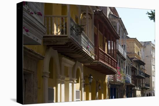 Balcony Perspective of Residential Houses in Cartagena De Indias, Colombia-Natalie Tepper-Stretched Canvas