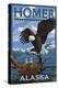 Bald Eagle and Eaglets - Homer, Alaska-Lantern Press-Stretched Canvas