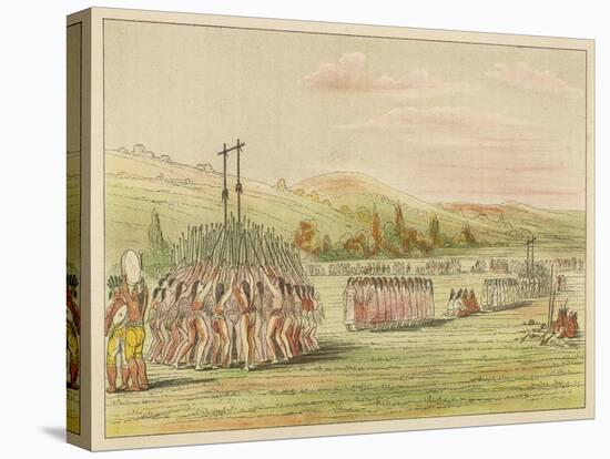 Ball-Play Dance-George Catlin-Stretched Canvas