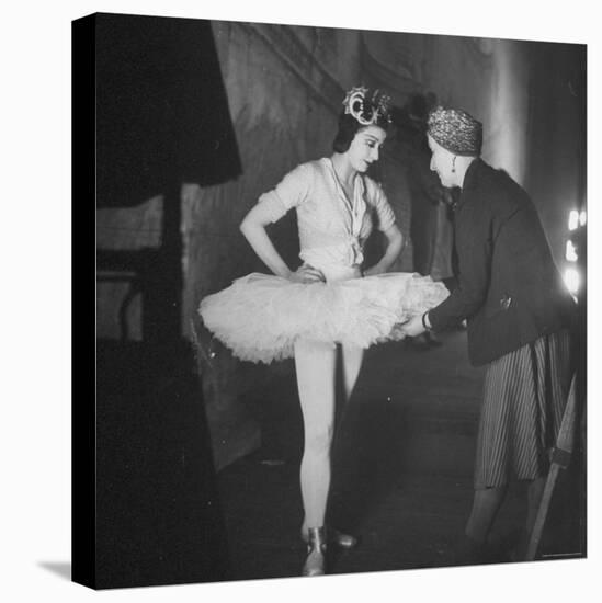 Ballerina Margot Fonteyn Standing in Wings Prepares for Reopening Covent Garden Royal Opera House-David Scherman-Premier Image Canvas