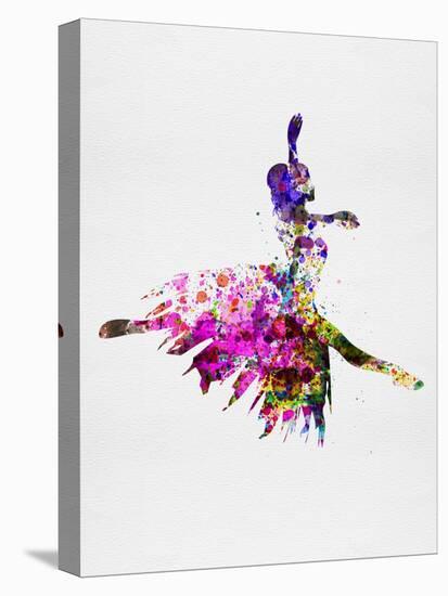 Ballerina on Stage Watercolor 4-Irina March-Stretched Canvas