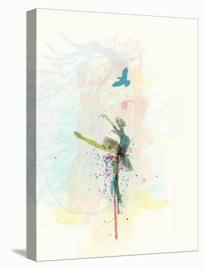 Ballerina on the Stage-NaxArt-Stretched Canvas