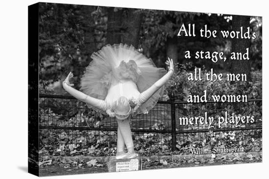 Ballerina Street Performer in Central Park, NYC with William Shakespeare Quote-null-Stretched Canvas