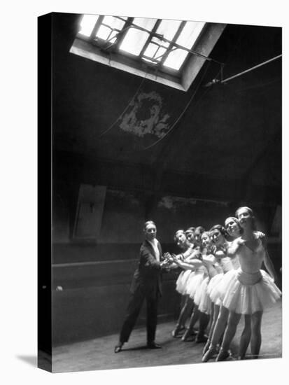 Ballet Master with Ballerinas Practicing Classic Exercise in Rehearsal Room at Grand Opera de Paris-Alfred Eisenstaedt-Premier Image Canvas