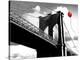 Balloon over Brooklyn Bridge-Masterfunk collective-Stretched Canvas