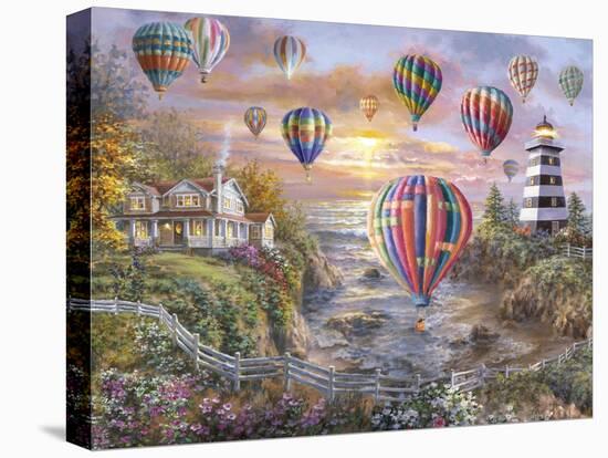 Balloons over Cottage Cove-Nicky Boehme-Premier Image Canvas