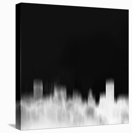 Baltimore City Skyline - White-NaxArt-Stretched Canvas