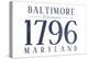Baltimore, Maryland - Established Date (Blue)-Lantern Press-Stretched Canvas