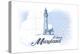 Baltimore, Maryland - Lighthouse - Blue - Coastal Icon-Lantern Press-Stretched Canvas