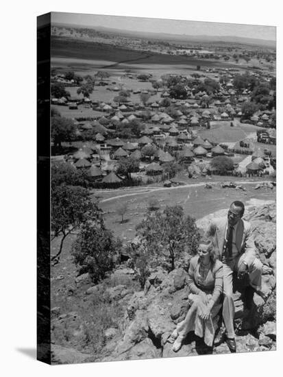 Bamangwato Tribal Chief Seretse Khama with Wife Ruth, Tribal Capital of Bechuanaland-Margaret Bourke-White-Premier Image Canvas