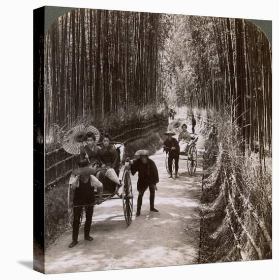 Bamboo Avenue, Looking South-West, Near Kiyomizu, Kyoto, Japan, 1904-Underwood & Underwood-Premier Image Canvas