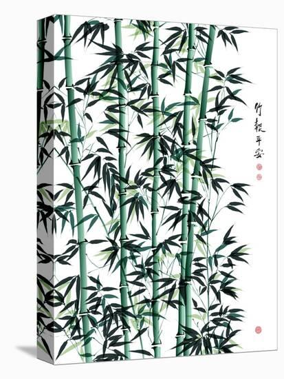 Bamboo Ink Painting. Translation: Wellbeing-yienkeat-Stretched Canvas