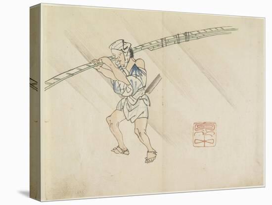 Bamboo Pole Vendor, C. 1830-Hogyoku-Premier Image Canvas