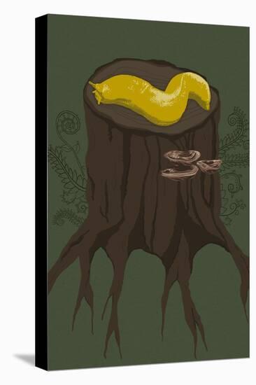 Banana Slug-Lantern Press-Stretched Canvas