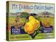 Bancroft, California, Mt. Diablo Fruit Farm Brand Pear Label-Lantern Press-Stretched Canvas