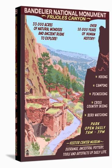 Bandelier National Monument, New Mexico - Day Scene-Lantern Press-Stretched Canvas