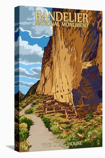 Bandelier National Monument, New Mexico - The Long House-Lantern Press-Stretched Canvas