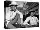 Bandido caballero by Richard Fleischer with Robert Mitchum and Gilbert Roland, 1956 (b/w photo)-null-Stretched Canvas