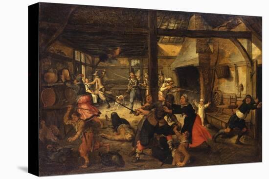 Bandits Attacking a Peasant Family in an Interior-Sebastian Vrancx-Premier Image Canvas