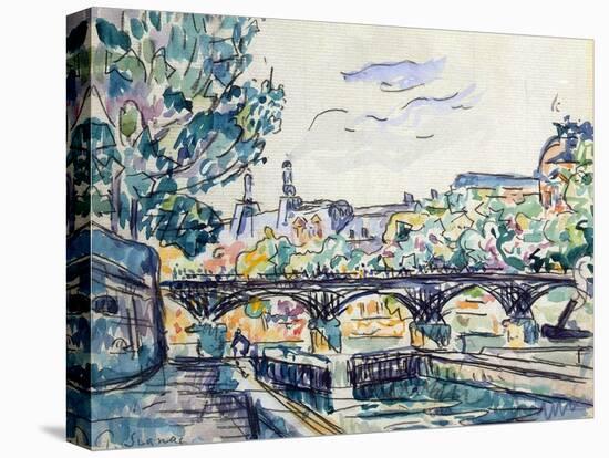 Bank of the Seine Near the Pont Des Arts with a View of the Louvre, Early 20th Century-Paul Signac-Premier Image Canvas