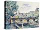 Bank of the Seine Near the Pont Des Arts with a View of the Louvre, Early 20th Century-Paul Signac-Premier Image Canvas