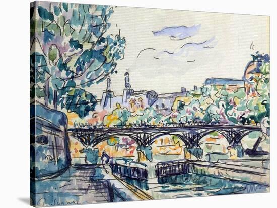 Bank of the Seine Near the Pont Des Arts with a View of the Louvre, Early 20th Century-Paul Signac-Premier Image Canvas