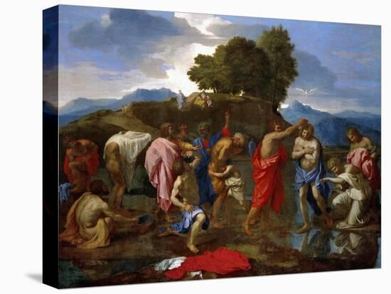 Baptism, Christ Baptized by Saint John-Nicolas Poussin-Premier Image Canvas