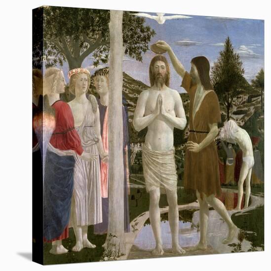 Baptism of Christ, Detail of Christ, John the Baptist and Angels, 1450-Piero della Francesca-Premier Image Canvas