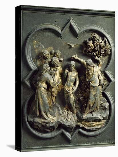 Baptism of Christ, Gilded Bronze Panel by Lorenzo Ghiberti-null-Premier Image Canvas