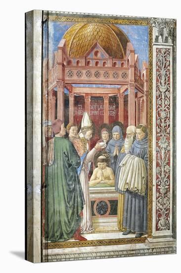 Baptism of St. Augustine, Detail from Stories of St. Augustine, 1465-Benozzo Gozzoli-Premier Image Canvas