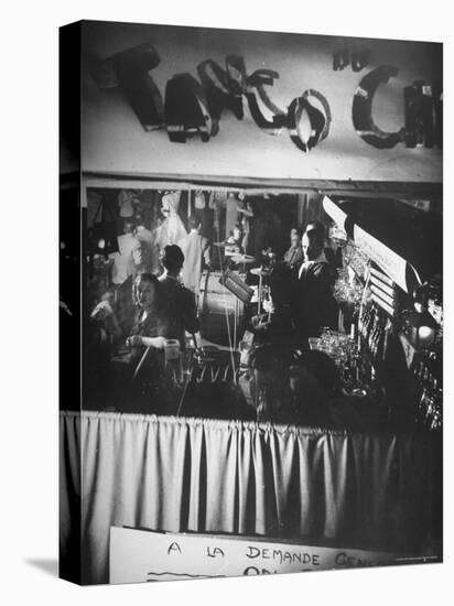 Bar and Band Area of Left Bank Cafe Tango du Chat, Latin Quarter, Paris-Gjon Mili-Premier Image Canvas