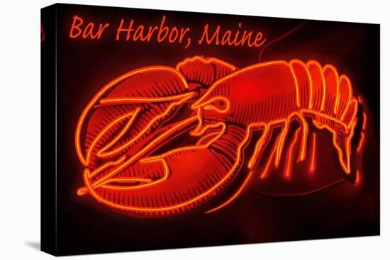 Bar Harbor, Maine - Lobster Neon-Lantern Press-Stretched Canvas