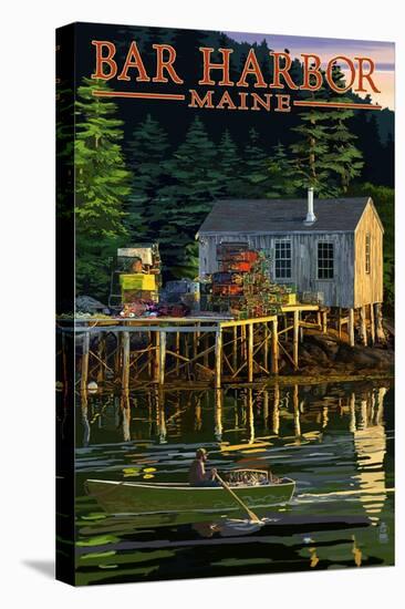 Bar Harbor, Maine - Lobster Shack-Lantern Press-Stretched Canvas