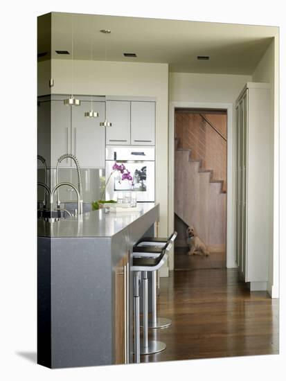 Bar Stools at Breakfast Bar in Kitchen of Usa Home-Stacy Bass-Stretched Canvas