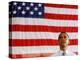 Barack Obama in front of US Flag, Flint, MI-null-Premier Image Canvas