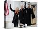 Barack Obama, Joe Biden and Their Wives Wave During the Inaugural Celebration at Lincoln Memorial-null-Premier Image Canvas