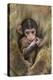 Barbary Macaque (Macaca Sylvanus) Baby Sitting with Mother-Edwin Giesbers-Premier Image Canvas